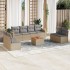 Set de sofás de jardín 9 pzas con cojines ratán sintético