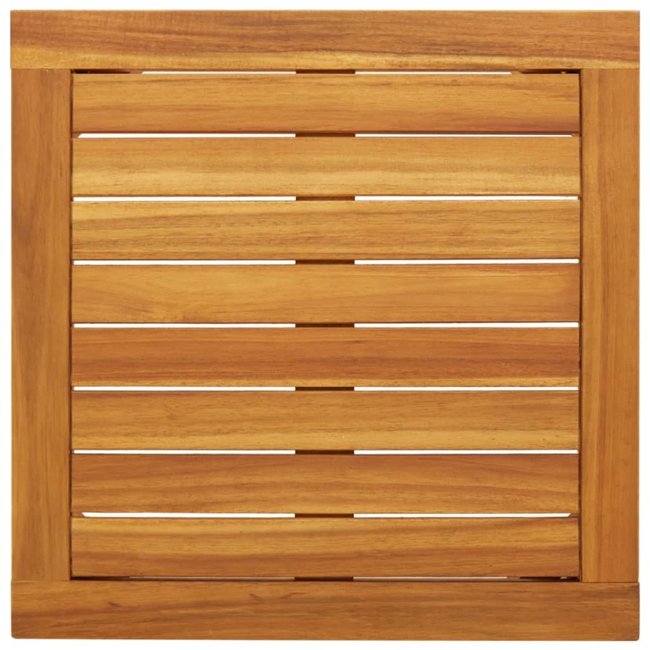 Juego de bistro de 3 piezas ratán PE gris y madera de