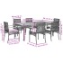 Set comedor jardín 7 pzas y cojines ratán sintético