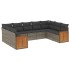 Set de muebles de jardín 9 pzas y cojines ratán sintético