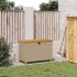 Caja de almacenaje jardín madera acacia ratán beige 80x40x48