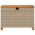 Caja de almacenaje jardín madera acacia ratán beige 80x40x48