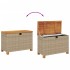 Caja de almacenaje jardín madera acacia ratán beige 80x40x48