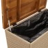 Caja de almacenaje jardín madera acacia ratán beige 80x40x48
