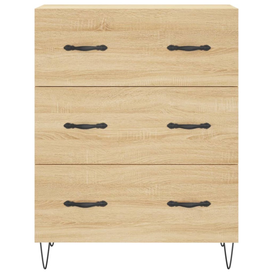Aparador alto madera contrachapada color roble 69,5x34x180
