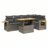 Set de muebles de jardín 6 pzas y cojines ratán sintético