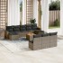 Set de sofás de jardín 11 pzas y cojines ratán sintético