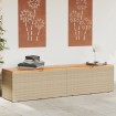 Caja de almacenaje jardín madera acacia ratán beige 220x50x54cm