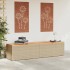 Caja de almacenaje jardín madera acacia ratán beige