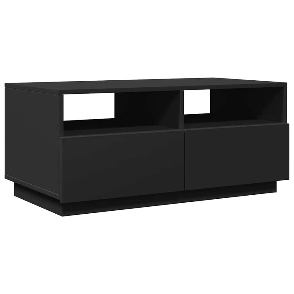 Mesa de centro con luces LED negro 90x49x40