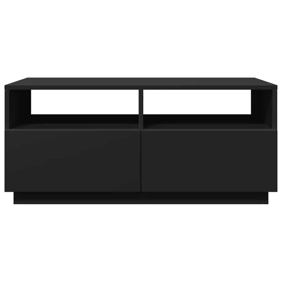 Mesa de centro con luces LED negro 90x49x40