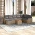 Set de sofás de jardín con cojines 9 pzas ratán PE beige