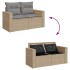 Set de sofás de jardín con cojines 9 pzas ratán PE beige