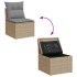 Set de sofás de jardín con cojines 9 pzas ratán PE beige