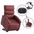 Sillón elevable eléctrico cuero artificial rojo