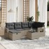 Set de sofás de jardín 7 pzas con cojines ratán PE gris