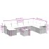 Set de muebles de jardín 9 pzas y cojines ratán sintético