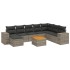Set de muebles de jardín 9 pzas y cojines ratán sintético