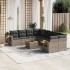 Set de muebles de jardín 9 pzas y cojines ratán sintético