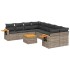 Set de muebles de jardín 9 pzas y cojines ratán sintético