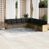 Set de muebles de jardín 9 pzas y cojines ratán sintético