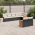 Set de sofás de jardín 8 piezas y cojines ratán sintético