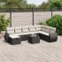 Set de sofás de jardín 8 piezas y cojines ratán sintético