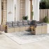 Set de sofás de jardín 9 pzas con cojines ratán sintético