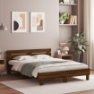 Cama con cabecero madera de ingeniería marrón roble 150x200 cm