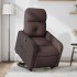 Sillón reclinable elevable tela marrón
