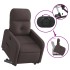 Sillón reclinable elevable tela marrón