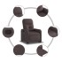 Sillón reclinable elevable tela marrón