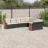 Set de sofás de jardín 8 piezas y cojines ratán sintético