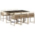 Set comedor de jardín 7 pzas con cojines ratán sintético