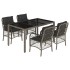 Set comedor de jardín 5 piezas con cojines ratán sintético