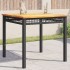 Mesa de jardín ratán sintético madera acacia negro 80x80x75