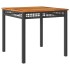 Mesa de jardín ratán sintético madera acacia negro 80x80x75