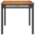Mesa de jardín ratán sintético madera acacia negro 80x80x75