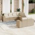 Set sofás de jardín 7 piezas y cojines ratán sintético
