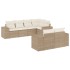 Set sofás de jardín 7 piezas y cojines ratán sintético