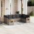 Set de muebles de jardín 9 pzas y cojines ratán sintético