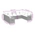 Set de muebles de jardín 9 pzas y cojines ratán sintético