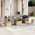 Set sofás de jardín 7 piezas y cojines ratán sintético