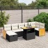 Set de sofás de jardín 8 piezas y cojines ratán sintético