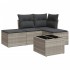 Set de sofás jardín y cojines 5 pzas ratán sintético gris