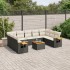 Set de sofás de jardín 10 pzas cojines ratán sintético