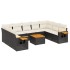 Set de sofás de jardín 10 pzas cojines ratán sintético