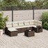 Set sofás de jardín 8 piezas y cojines ratán sintético