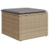 Juego de sofás jardín con cojines beige mezcla 9 pzas ratán