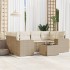Set sofás de jardín 7 piezas y cojines ratán sintético